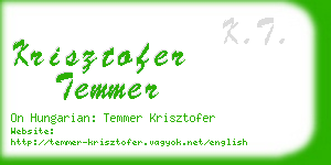 krisztofer temmer business card